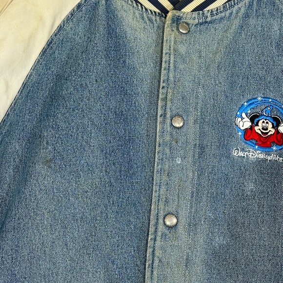 Vintage Walt Disney World Fantasia Mickey Mouse Where Magic Lives Denim Jacket - Picture 7 of 16